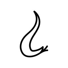 Obraz premium Minimalist line drawing of a smiling, upward-pointing flame or fire shape isolated on white background, Vector, illustration