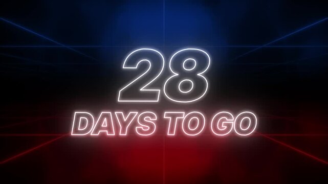 28 Days to Go Text Retro Style