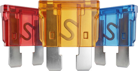 Automotive-style fuses.