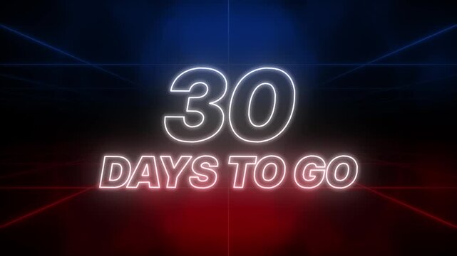 30 Days to Go Text Retro Style