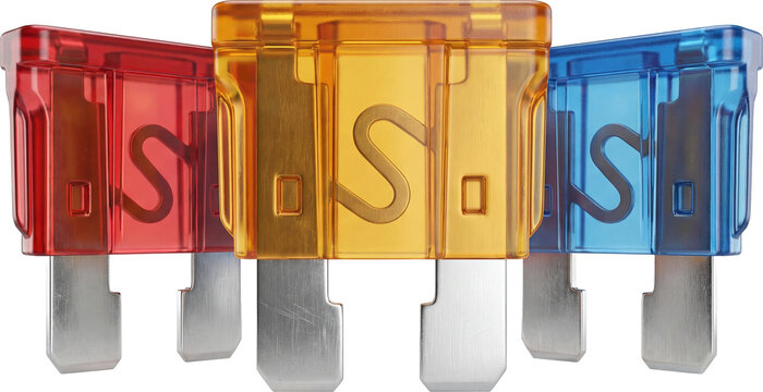 Automotive-style fuses.