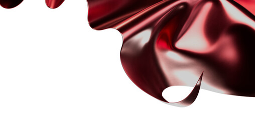 Elegant abstract background featuring flowing red metallic fabric. Perfect for luxury, design, and