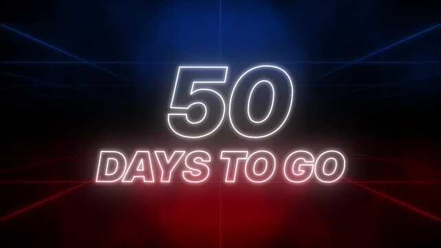50 Days to Go Text Retro Style