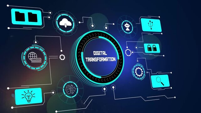 Digital transformation concept showing modern technology integration and business evolution for the future industry