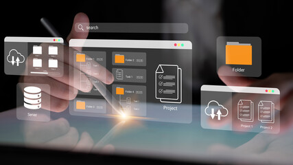 Fototapeta premium File organization enhances project folder structure, improves workflow, and supports digital management Parse