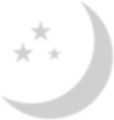 Moon crescent icon set. Half moon filled vector icon sign symbol. Half moon, crescent with star, night png