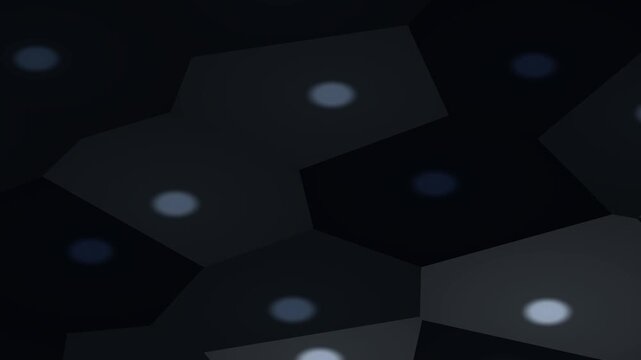 Abstract Dark Voronoi Pattern Animation with Glowing Dots.