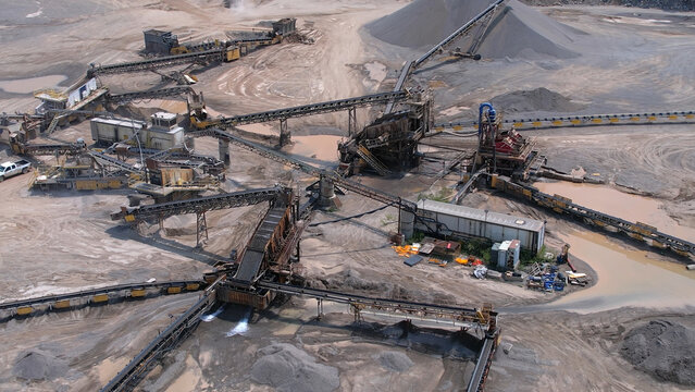 Canadian landscape of rare earth mining site. Critical rare earth minerals used for technology, weapon and electric vehicles. Concept of industry, nature, and environmental impact