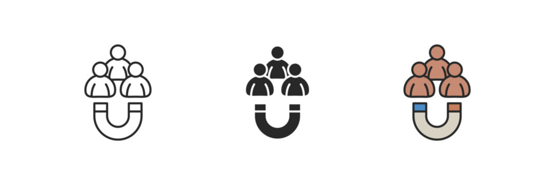 customer acquisition icon. Line, solid and filled outline colorful version, outline and filled vector sign. Idea Symbol, logo illustration. Vector graphics