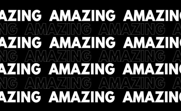 Animated STARTUP text repeated in horizontal rows moving laterally in opposite directions filling the frame in vertical format with black and white background versions.