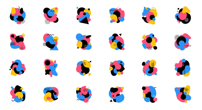 Abstract graphic elements set, modern shapes