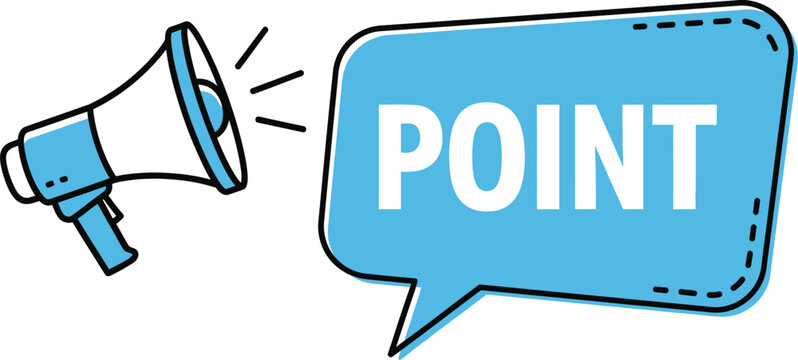 Megaphone with speech bubble announcing key message