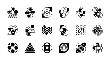 Abstract Geometric Shapes Collection. Vector Design