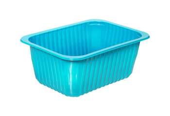 Light Blue Rectangular Plastic Storage Container for Household Organization and Kitchen Pantry Supplies Utility