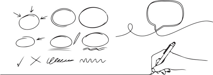 A hand drawn diagram of various oval shapes and a signature