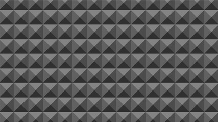 Naklejka premium Seamless black and gray geometric triangle mosaic pattern. Abstract square tile background with overlapping shapes, grid structure and diagonal composition. Modern vector design.