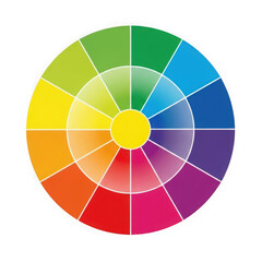 Obraz premium A vibrant and colorful circular representation of a color wheel isolated on transparent background