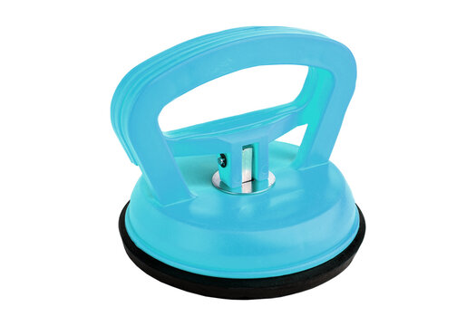 Professional Blue Heavy Duty Suction Cup Lifter for Glass Handling and Car Dent Repair Isolated