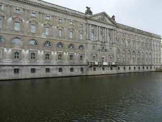 Fototapeta premium Historic Berlin Architecture, The Neuer Marstall Building Over Spree River - Germany