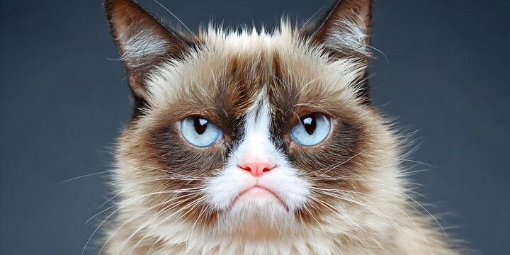 portrait of a grumpy cat, ai generated.