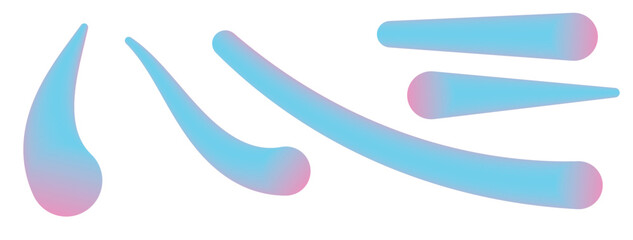 Gradient abstract stroke shapes set &ndash; decorative blob accent elements