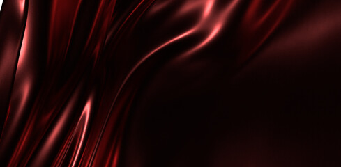 Abstract background featuring flowing red silk, perfect for fashion, luxury, and elegant designs. Evokes feelings of sen © vegefox.com