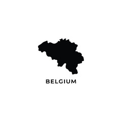 Belgium country map silhouette black and white vector minimal design for travel and education