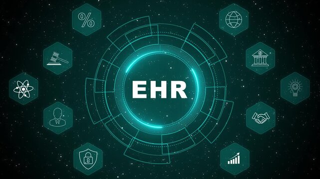 Electronic health record. EHR, EMR. Medicine and healthcare concept. Business, technology, internet and network concept. transparent background 4k visuals