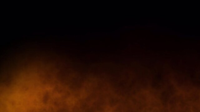 4K Orange Smoke Fog Overlay Loop with Alpha Channel for VFX Compositing and Transparent Background Effects