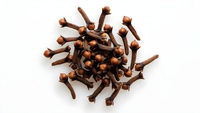  Whole Cloves (Laung) Isolated on White Background
