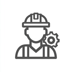 Man in hard hat with gear icon