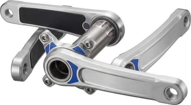 Modular crankset with interchangeable arms.