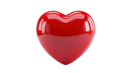 Fototapeta premium Shiny red heart shape glossy surface isolated on transparent background symbolizing love romance affection and passion perfect for Valentine Day or romantic design