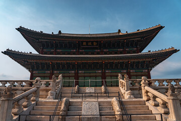 Fototapeta premium Traditional Korean Royal Architecture at Gyeongbokgung Palace