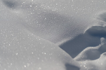 Silent snowy scenery. Peaceful winter with soft snow. Tranquil icy fields with gentle snow patterns. Calm winter landscapes showcasing smooth and serene snow formations