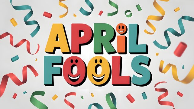 April fools day colorful celebration graphic