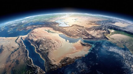 Earth from space showing Middle East
