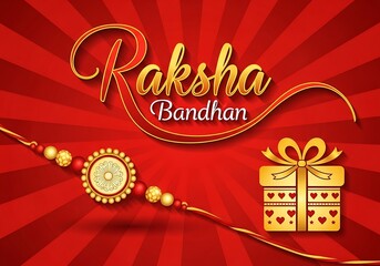 Naklejka premium Raksha bandhan festival celebration with rakhi and gift