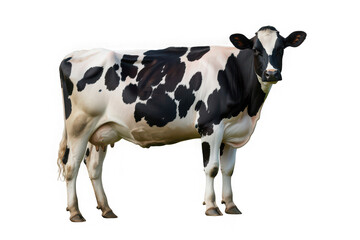 Cow standing on white background