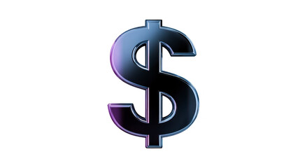 Obraz premium Dollar symbol black metallic dollar sign finance icon currency symbol isolated on transparent background modern design economic concept shiny 3D effect business illustration