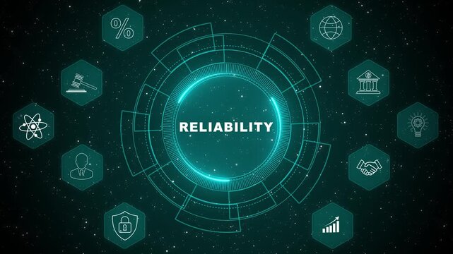 System reliability and digital performance monitoring concept with secure technology infrastructure and network stability interface animation background 4k