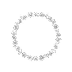 Floral circle outline