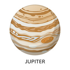 Planet Jupiter globe vector illustration © Julia Bilevych