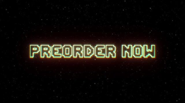 Preorder Now Neon text with retro style