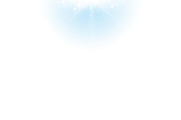 Blue Light Burst with Sparkle Glow Soft Gradient Transparent Background