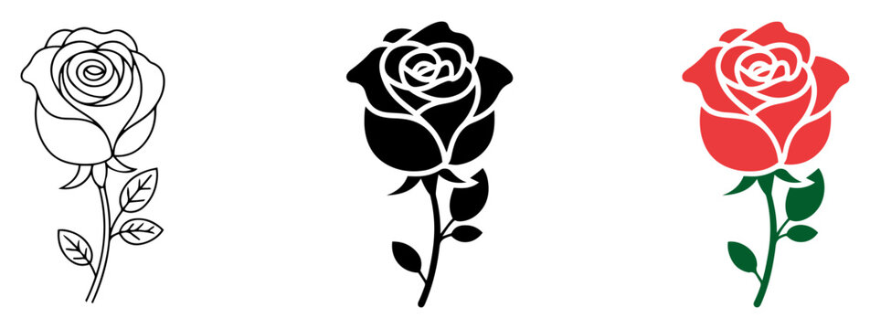 rose flower love icon