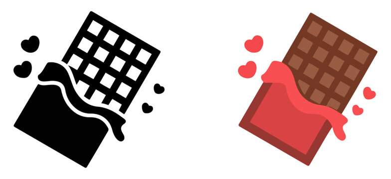 chocolate gift love icon