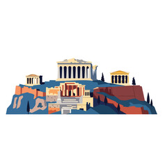 Fototapeta premium Ancient Greek Acropolis Illustration