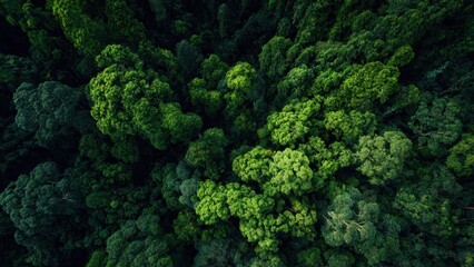 Aerial View of Lush Green Forest