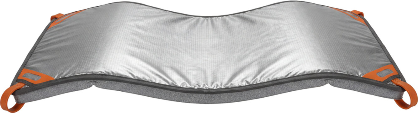 Reflective bivouac mat with ripstop shell.